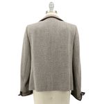 Akris NWT $3290  Brown Tweed Suede Leather Trim Wool Cashmere Blazer Jacket 12 Photo 4