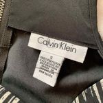Calvin Klein  Cowl Neck Sleeveless Top Womens Small Black Abstract‎ Print Blouse Photo 2
