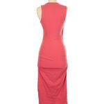 Michael Stars  Orange Pink Asymmetrical Ruched Midi Dress Photo 1