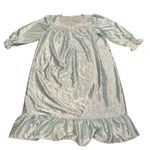 Vintage fundamentals baby blue sarin long sleeve nightgown with lace and ruffled Size 1X Photo 0