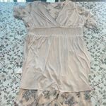 EXPRESS light Pink V-Neck smocked floral ruffled high-low Sundress size XL Photo 7