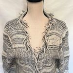 Dolce Cabo Fringe Cardigan Womens Sweater Sz Large Boho Western Festival Cottage Black Photo 1