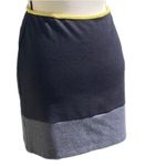 BAILEY 44 black with grey and yellow, color block, stretchy skirt in Large. EUC Photo 2