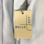 Belle Sky  Women Blouse Med NWT Blue ruffle Shirt Feminine Flowy office attire Photo 6