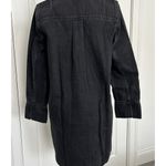 Madewell $128 Womens Patch Pocket Long Sleeve Black Denim Mini Shirtdress Size S Photo 4