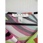 CHAUS NEW YORK Multicolor Vneck 3/4 Sleeves Abstract Pattern Dress Size Large Photo 3