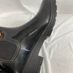 Capelli New York women's black glossy rubber ankle rain boots stretch slip on 11 Photo 6