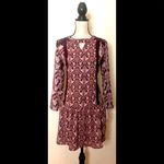 Xhilaration Maroon & Purple Floral Paisley Fit & Flare Mini Dress, XS-NWT Photo 1
