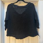 Free People  Park Slope Oversized Slouchy Knit Crochet Sweater Black size Small Photo 3