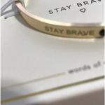 Jo + Le Goldtone Bangle Bracelet “Stay Brave” inscription New in Gift Box Gold Photo 2