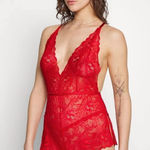 Ann Summers Womens Lace Camisole Sleepwear Romper Red Medium NWOT Photo 0