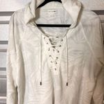 Rag and Bone Palm Jacquard Lace Up Hoodie Large White Raw Hem Streetwear Casual L Photo 2