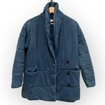 Madewell  Indigo Terry Sweatshirt Puffer Coat Size XXS Photo 5