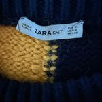 ZARA Abstract Colorblock Wool Mohair Chunky Knit Tassle Sweater Size M Photo 9