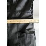 VTG Y2K CS Signature Black Faux Leather Long Club Goth Pleather Matrix Jacket S Photo 4