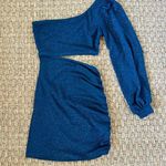 Windsor Medium Dark Green Glitter One Shoulder Cut Out Mini Dress homecoming Photo 0