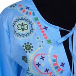 Misslook Womens Bell Sleeve Boho Tassel Ruffle Fringe Hem‎ Dress Blue XL NWOT Photo 2