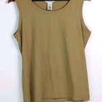 Laura Ashley  M Nylon Spandex Sleeveless Tank Top in Tan Workwear Photo 0