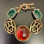 Lucky Brand  Egyptian Revival Scarab Snake Frog Cabochon Toggle Bracelet 40g. Photo 1