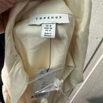 Topshop  Knot Front Ivory  Satin Long Sleeve V Neck Top Size 4 NWT Photo 8