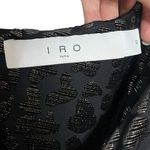 IRO Bexly Leopard Metallic Asymmetrical Midi Dress One Shoulder Black FR42 US10 Photo 8