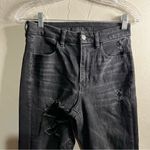 American Eagle  Black The Dream Curvy Super Hi Rise Distressed Denim Jeans Photo 2