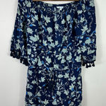 Blue Island Swimsuit Cover Up Dress Womens Medium Blue Floral Beacy Vacation Photo 0