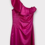Laundry by Shelli Segal Ruffled One-Shoulder satin mini Dress barbie pink Photo 0