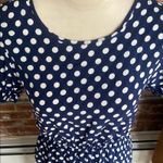 Grecerelle Navy Blue with White Polka Dot Short Sleeve Dress Size M Size M Photo 2