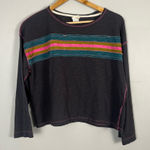 Natural Life  Molly long sleeve striped top size medium grey pink blue green Photo 0
