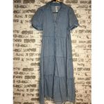 Grace + Karma | women denim button down dress puff sleeves Blue Photo 9