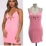 White Fox Boutique White‎ Fox Boutique The Long Run Mini Dress Pink Halter Bodycon Size XL Photo 1