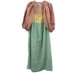 ASOS Design Shirred Mixed Multicolor Gingham Print Long Sleeve Midi Dress Sz 6 Photo 3