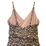 Aerie NWT Leopard Print Wrap Top One Piece CutOut Swimsuit Mocha Size Small Long Photo 4