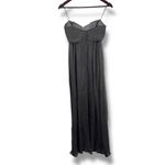 Amsale Gray Flowy Silk Ruched Bust Maxi Dress Size 4 Photo 7