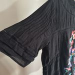 Free People  Perfectly Victorian Black Embroidered Short Sleeve Shirt Dress Small Photo 6