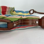 Fossil  striped braided handle shoulder bag colorful magnetic closure casual Photo 7