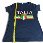 Ideal T Italia Italy Navy Blue Cotton V Neck T Photo 5