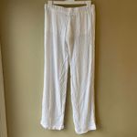 Monrow Sheer White Straight Leg Pant Size Small White Photo 1
