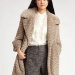 Cynthia Steffe ruffled faux fur beige tan winter coat size medium EUC Photo 0