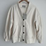 Everlane  Sweater Womens XL Organic Cotton Varsity Cardigan Minimalist Cream Photo 0
