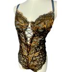 Salvage Black and Gold Lace Chemise Size L Photo 2