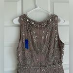 Mac Duggal Vintage Lilac Floral Beaded Sheath MIDI Dress New With Tag Photo 7