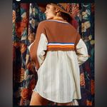 BUCKETLIST cardigan striped sweater medium Brown Photo 1