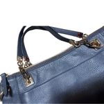 Henri Bendel SoHo Messenger Grey Pebbled Leather Bag Photo 8