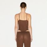 SKIMS Sheer Knit Cami Bodysuit in Bison, Size Small Photo 2