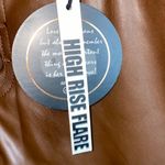 Dollhouse NWT  Split Leg Brown Vegan Leather Button Front High Rise Flare Pants Photo 4