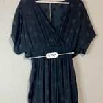 Madewell  Women’s Wrap Front Smock Waist Jumpsuit in Dot Jacquard Black Med EUC Photo 6
