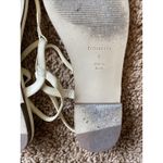 Reformation Ivory Cream Leather T Strap Thong Sandals Adjustable Ankle Strap 6 Photo 7