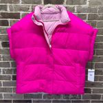 UGG  Reversible Pink Puffer Vest Full Zip Button Up Sleeveless Women Sz Large NWT Photo 2